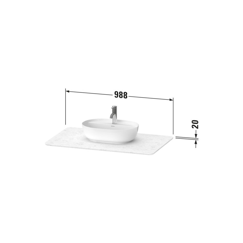 Duravit Luv Konsole 595x988x20mm, 1 Ausschnitt/Waschplatz, Luv Konsole, Sand polie... DURAVIT-LU946902525 4053424917900 (Abb. 3)