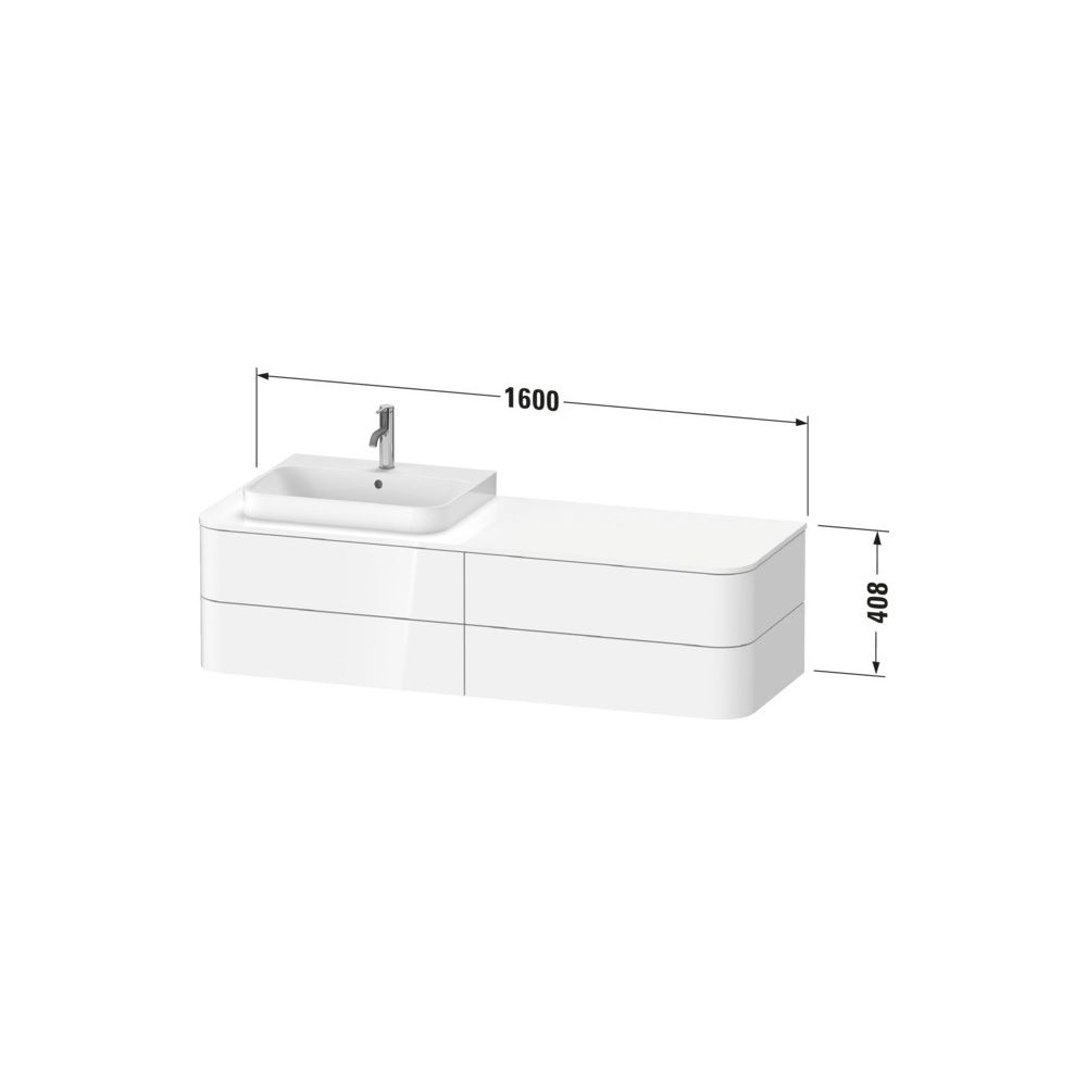 Duravit Happy D.2 Konsolenwaschtischunterbau wandh 550x1600x408mm R, Taupe SDM... DURAVIT-HP4963R60600010 4063382310798 (Abb. 3)