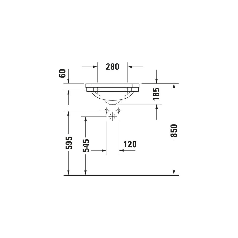 Duravit Serie 1930 Handwaschbecken 365x500x195mm, Weiß Hochglanz, WonderGliss, Okt... DURAVIT-07855000001 4021534192302 (Abb. 3)