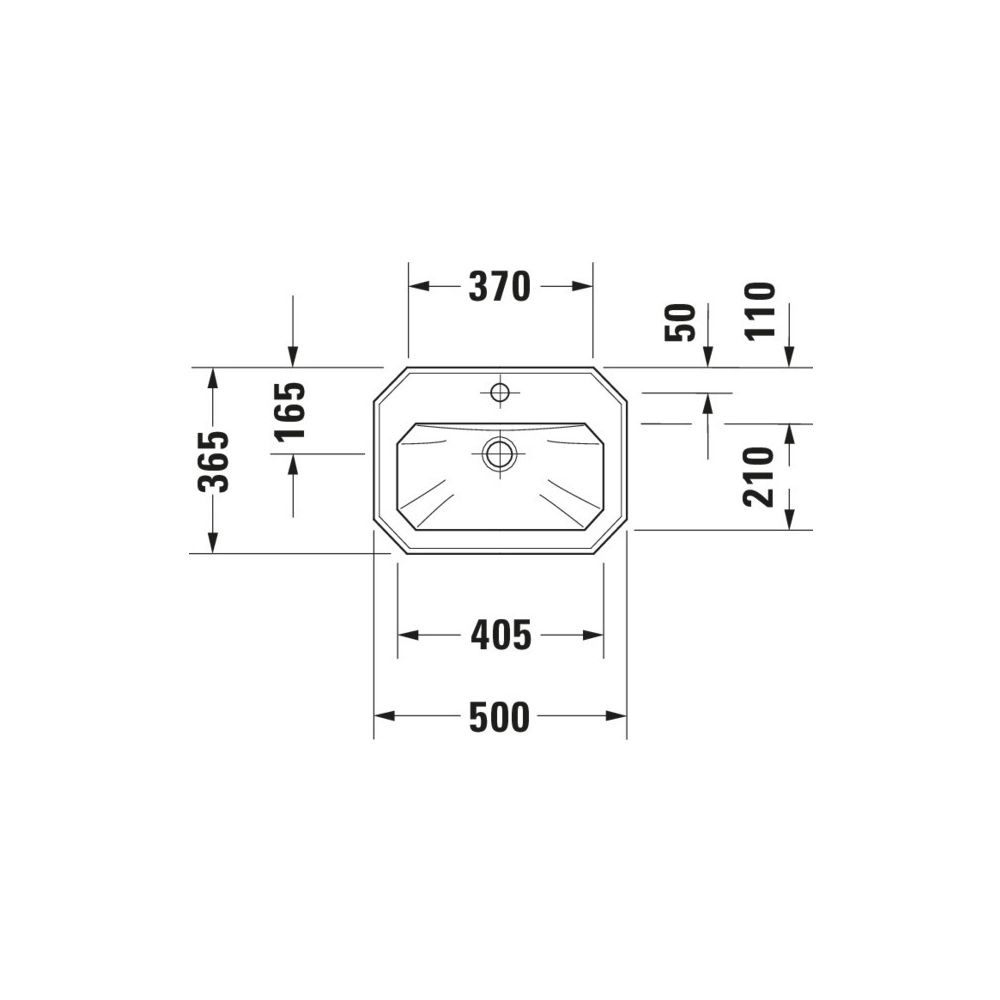 Duravit Serie 1930 Handwaschbecken 365x500x195mm, Weiß Hochglanz, WonderGliss, Okt... DURAVIT-07855000001 4021534192302 (Abb. 5)