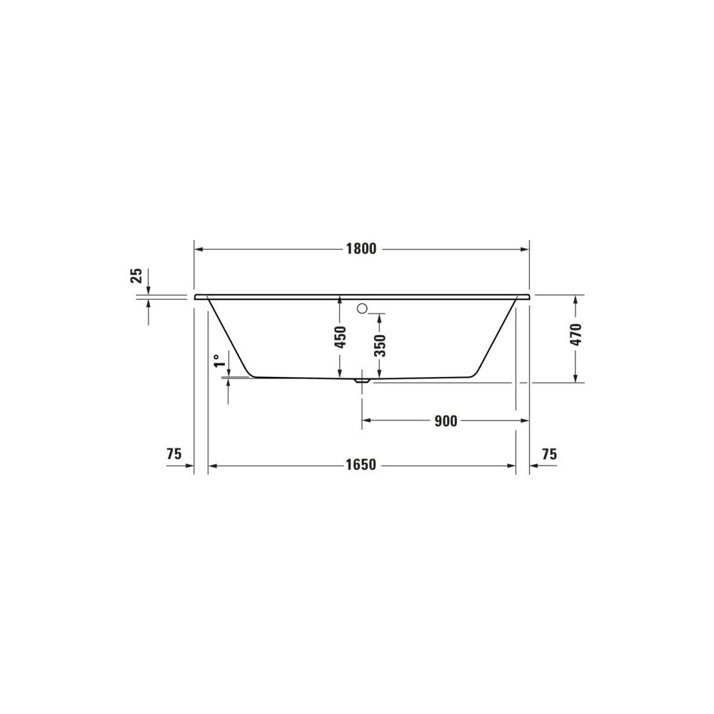 Duravit D-Code Badewanne 470x800x1800mm, 285l, Weiß, Rechteckig, Einbau, 2 Rüc... DURAVIT-700672000000000 4067116361452 (Abb. 2)