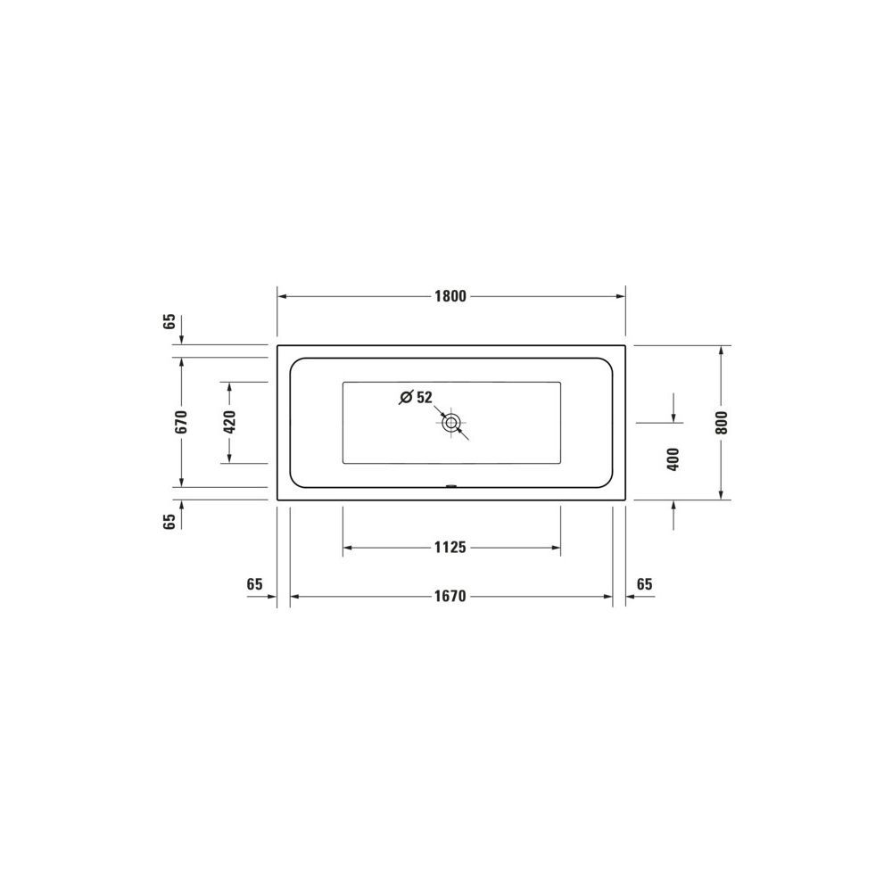Duravit D-Code Badewanne 470x800x1800mm, 285l, Weiß, Rechteckig, Einbau, 2 Rüc... DURAVIT-700672000000000 4067116361452 (Abb. 3)