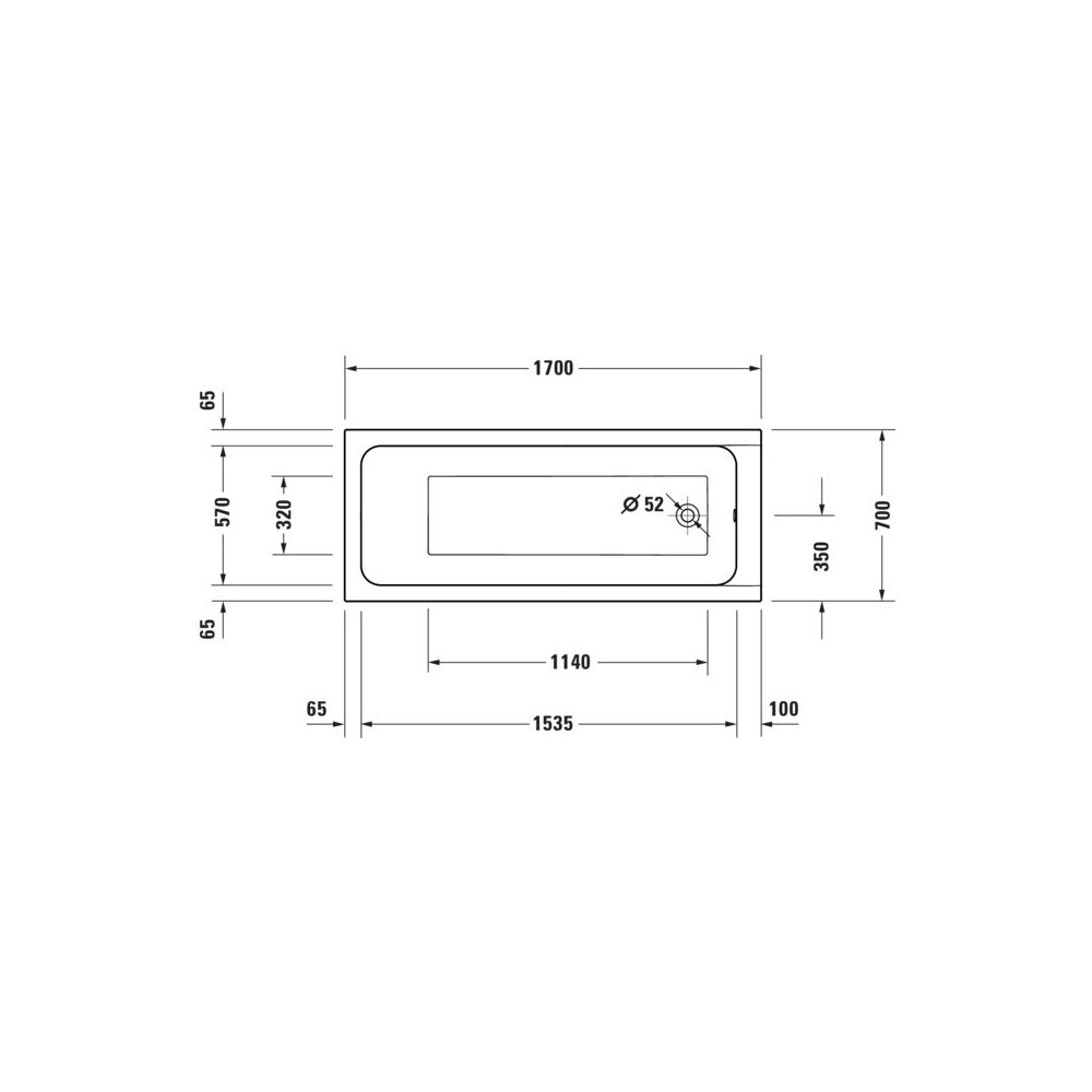 Duravit D-Code Badewanne 470x700x1700mm, 230l, Weiß, Rechteckig, Einbau, 1 Rüc... DURAVIT-700670000000000 4067116361438 (Abb. 3)