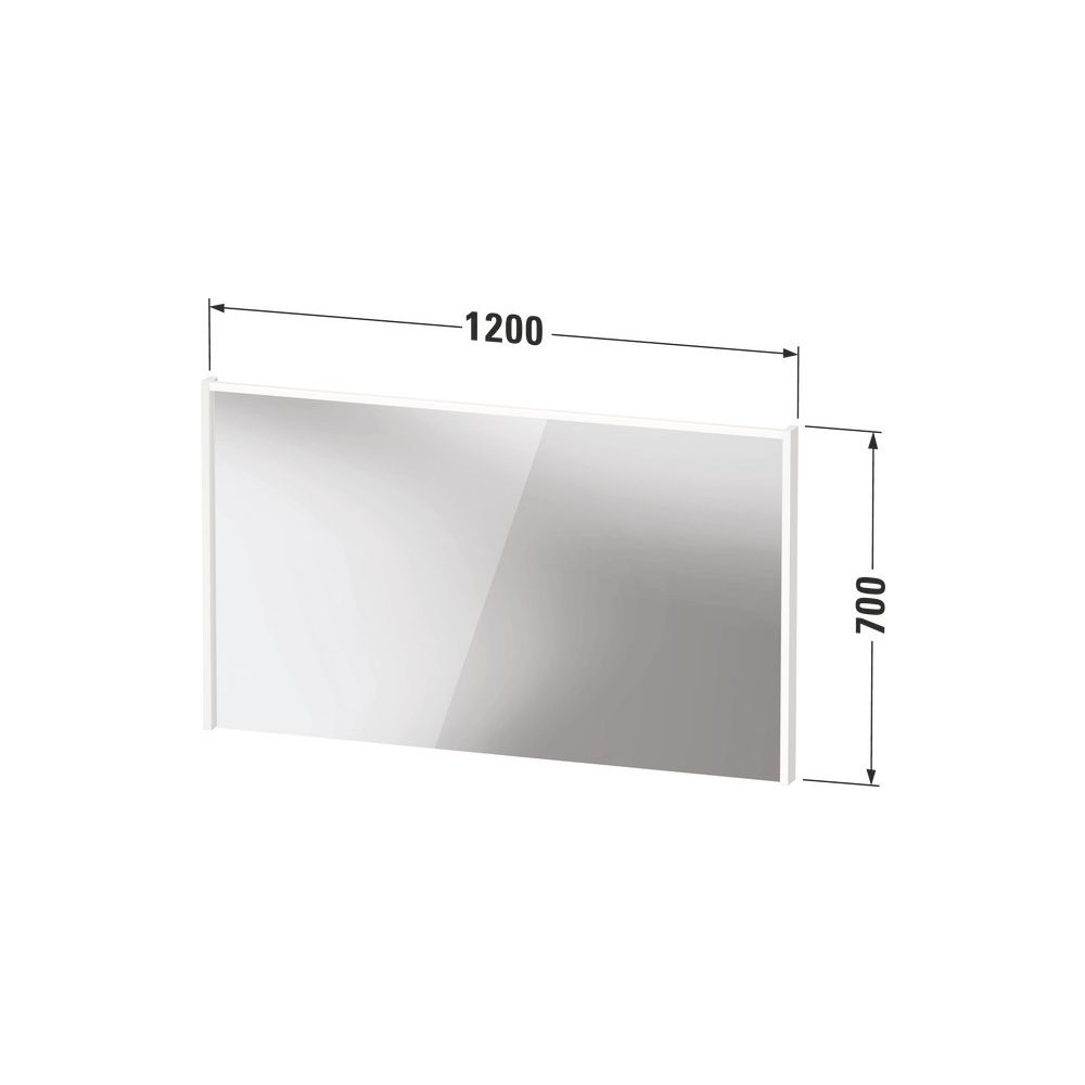 Duravit D-Code Spiegel Wandmontage 50x1200x700mm Mattweiß LED oben 9W Betätigu... DURAVIT-DC7079018180000 4067116376555 (Abb. 2)