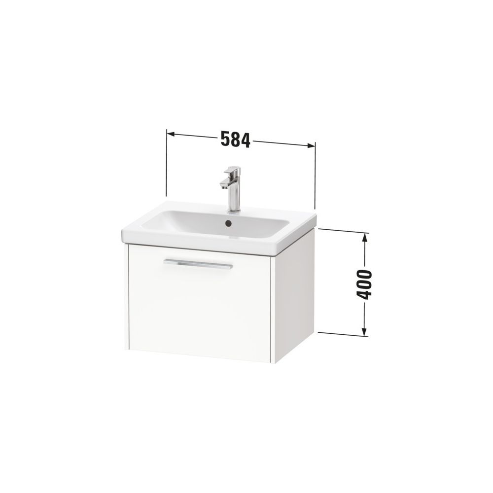 Duravit D-Code Waschtischunterbau wandhäng. 460x584x400mm, Weiß Hochglanz, 1 A... DURAVIT-DC4665010220000 4067116371581 (Abb. 2)