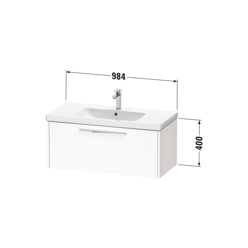 Duravit D-Code Waschtischunterbau wandh. 460x984x400mm, Weiß Hochglanz, 1 Ausz... DURAVIT-DC46680BD220000 4067116373998 (Abb. 2)