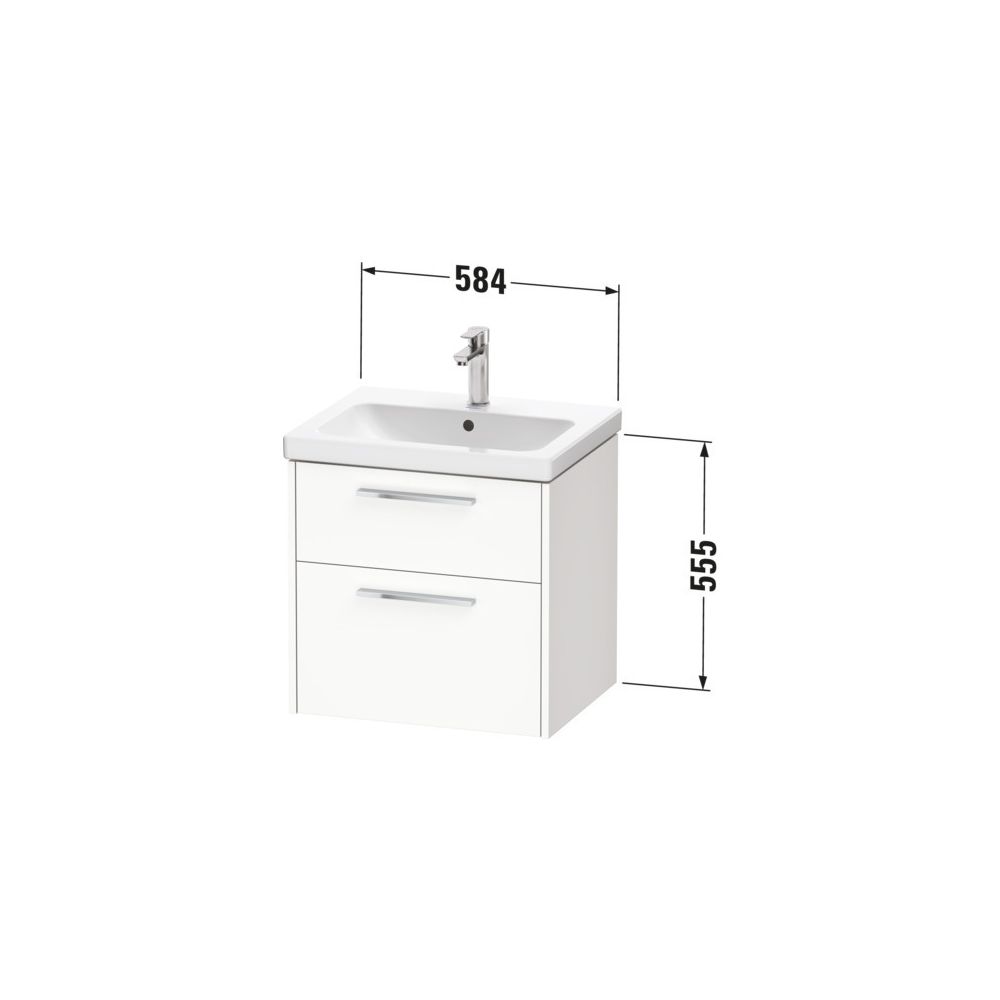 Duravit D-Code Waschtischunterbau wandhäng. 460x584x555mm, Basalt Matt, 1 Ausz... DURAVIT-DC4670010430000 4067116374476 (Abb. 2)