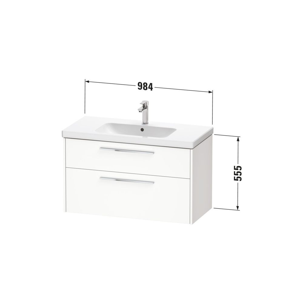 Duravit D-Code Waschtischunterbau wandh. 460x984x555mm Weiß Hochglanz, 1 Auszu... DURAVIT-DC46730BD220000 4067116372069 (Abb. 2)