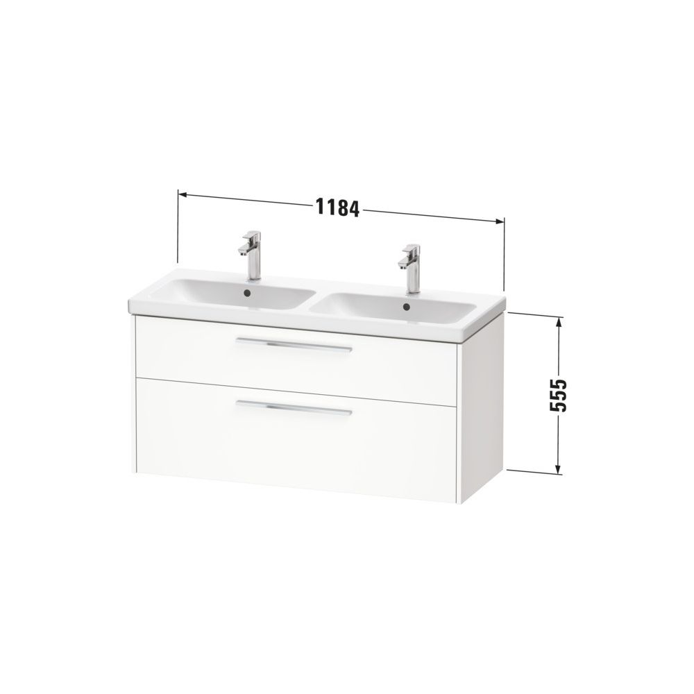 Duravit D-Code Waschtischunterbau wandh. 460x1184x555mm, Graphit Matt, 1 Auszu... DURAVIT-DC4674010490000 4067116374254 (Abb. 2)