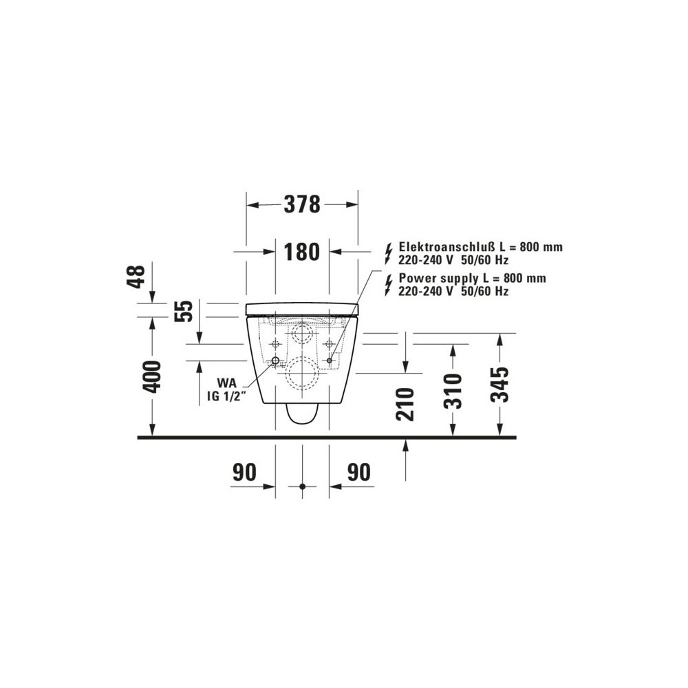Duravit SensoWash Starck F Kompakt Dusch-WC 575x378x405mm, Weiß glänzend, 4,5l... DURAVIT-650000012004320 4053424694641 (Abb. 3)