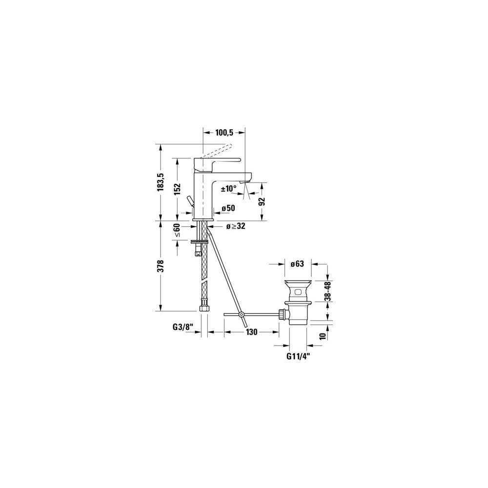 Duravit B.2 Einhebel-Waschtischmischer S FreshStart und MinusFlow, Chrom, 4l/min,... DURAVIT-B21013001010 4067116370317 (Abb. 2)