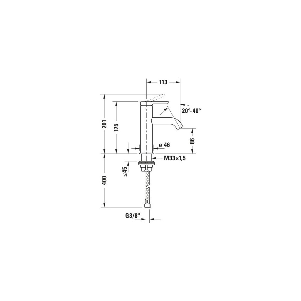 Duravit C.1 Einhebel-Waschtischmischer M FreshStart und MinusFlow, Mattschwarz, 4... DURAVIT-C11023002046 4067116370461 (Abb. 2)