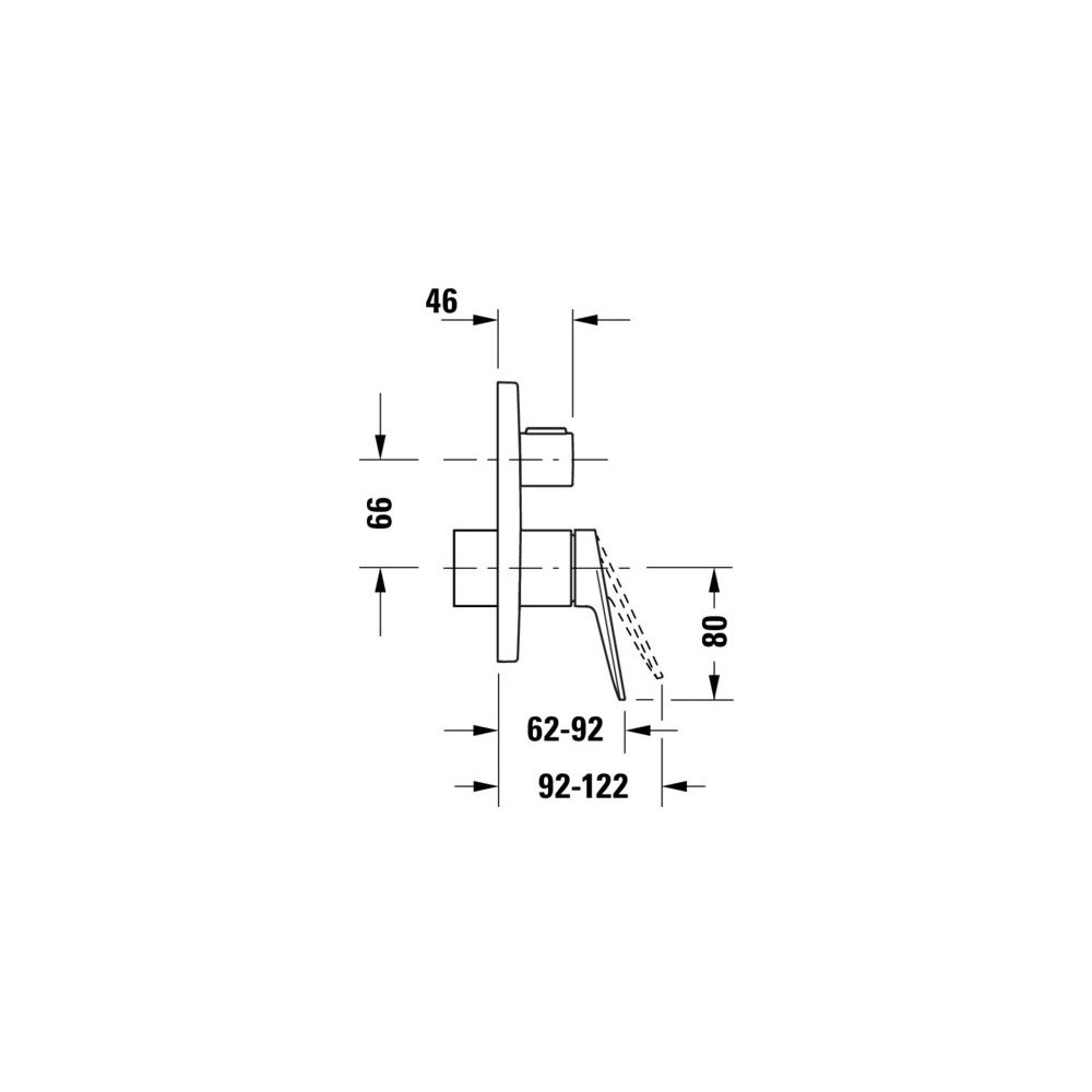 Duravit Wave Einhebel-Wannenmischer Unterputz, 2 Verbraucher, Chrom, 22,5l/min, R... DURAVIT-WA5210018010 4067116383621 (Abb. 3)
