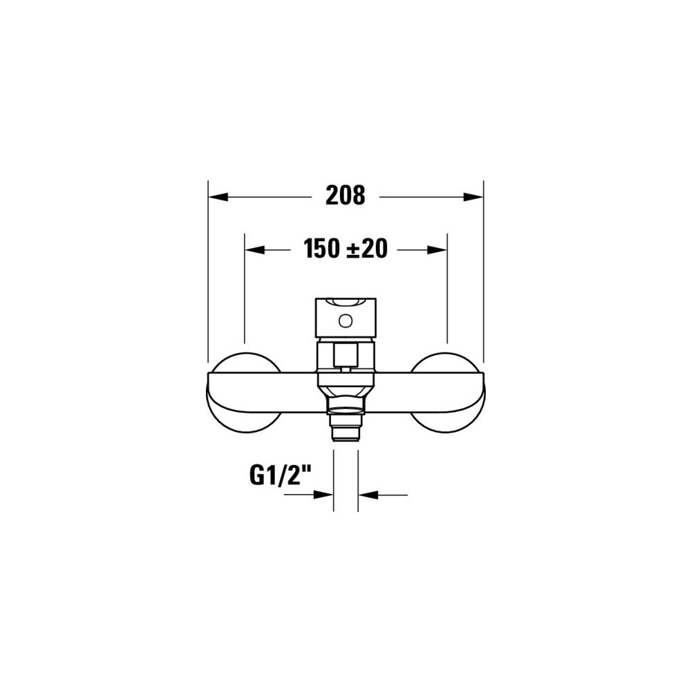 Duravit D-Code Einhebel-Wannenmischer Aufputz, Chrom, Anschlussart S-Anschlüsse, ... DURAVIT-DC5230001010 4067116367553 (Abb. 2)