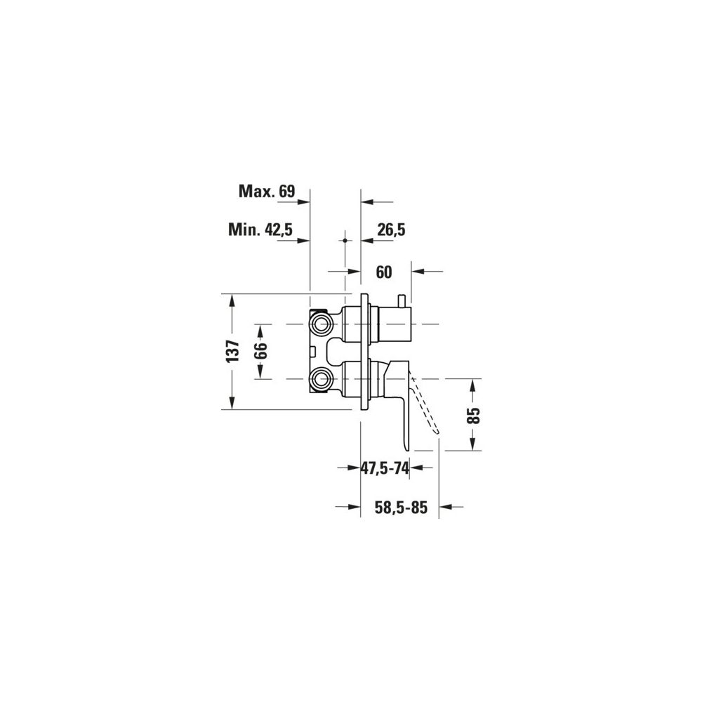 Duravit D-Code Einhebelmischer Unterputz Set, Anzahl Verbraucher 2, Chrom, Umstel... DURAVIT-DC5210008010 4067116367898 (Abb. 4)