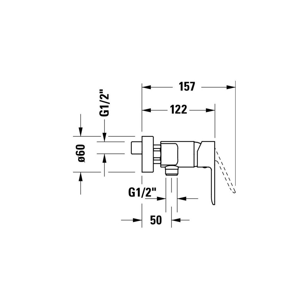 Duravit D-Code Einhebel-Brausemischer Aufputz, Chrom, Anschlussart S-Anschlüsse, ... DURAVIT-DC4230001010 4067116367522 (Abb. 3)