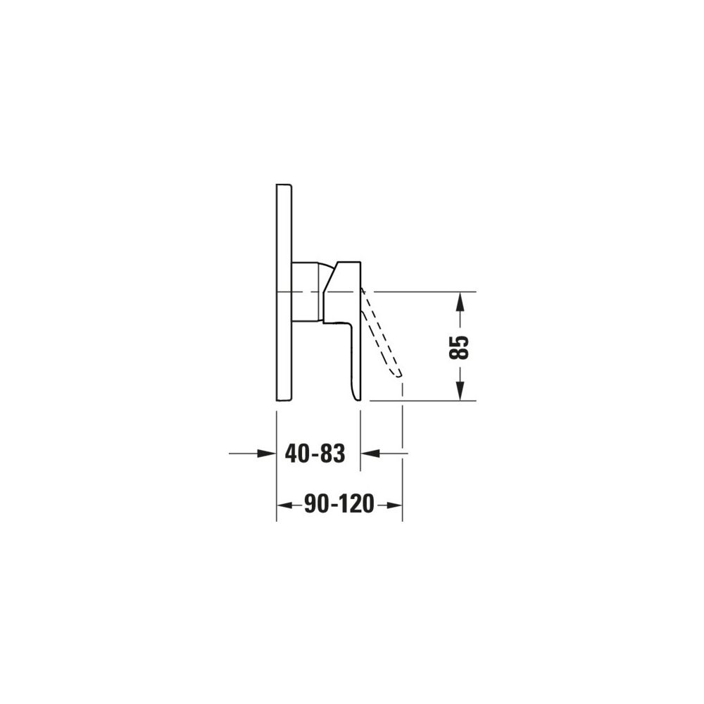Duravit D-Code Einhebel-Brausemischer Unterputz, Anzahl Verbraucher 1, Chrom, 24,... DURAVIT-DC4210010010 4067116367294 (Abb. 3)