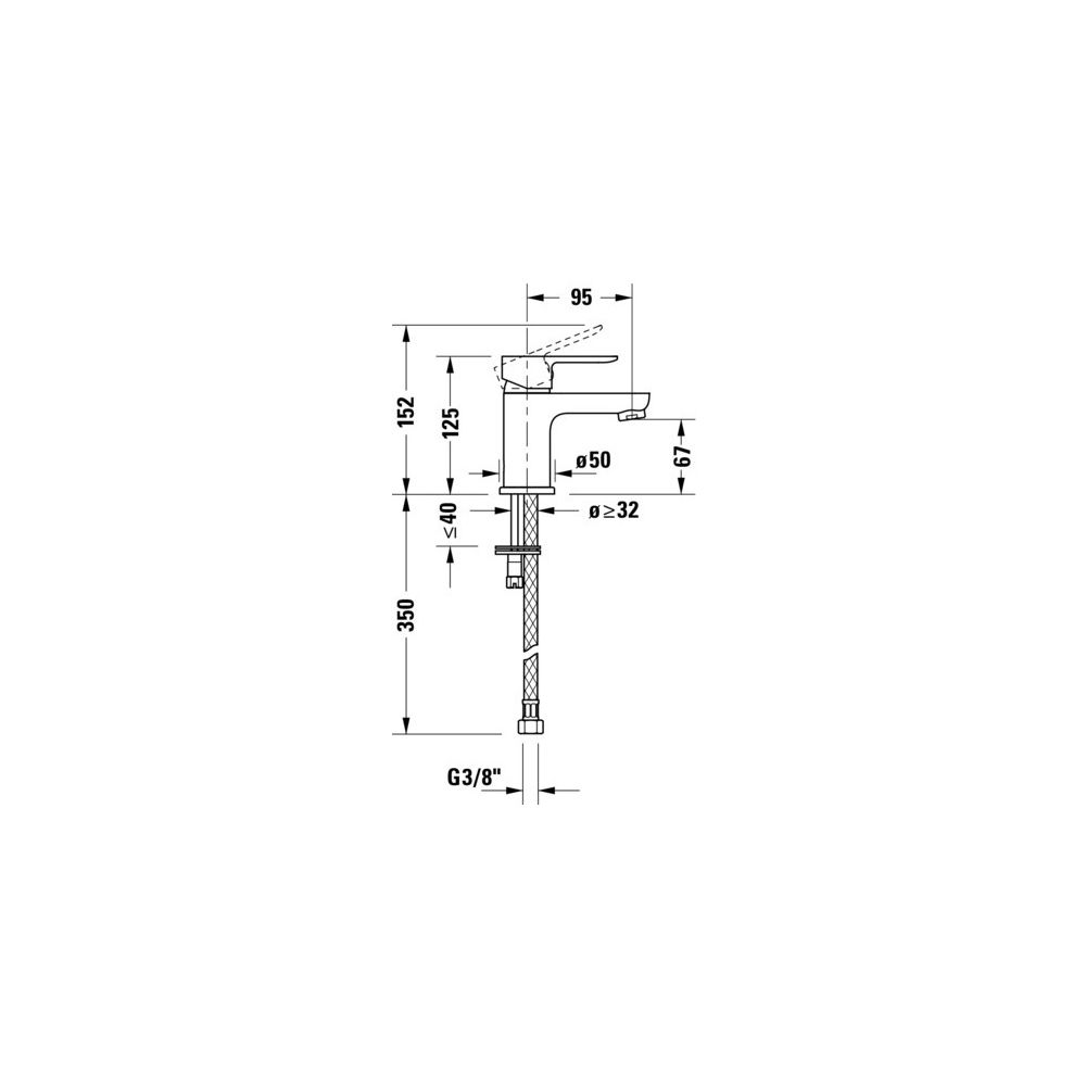 Duravit D-Code Einhebel-Waschtischmischer 125mm, Chrom Hochglanz, Keramikmischsys... DURAVIT-DC1013002010 4067116367638 (Abb. 2)