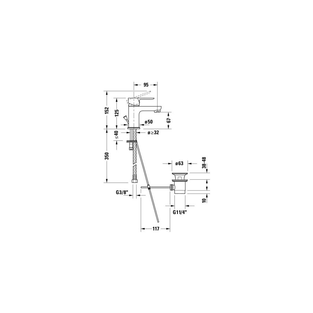 Duravit D-Code Einhebel-Waschtischmischer 125mm, Chrom HG, Keramikmischsystem, Au... DURAVIT-DC1013001010 4067116367607 (Abb. 2)