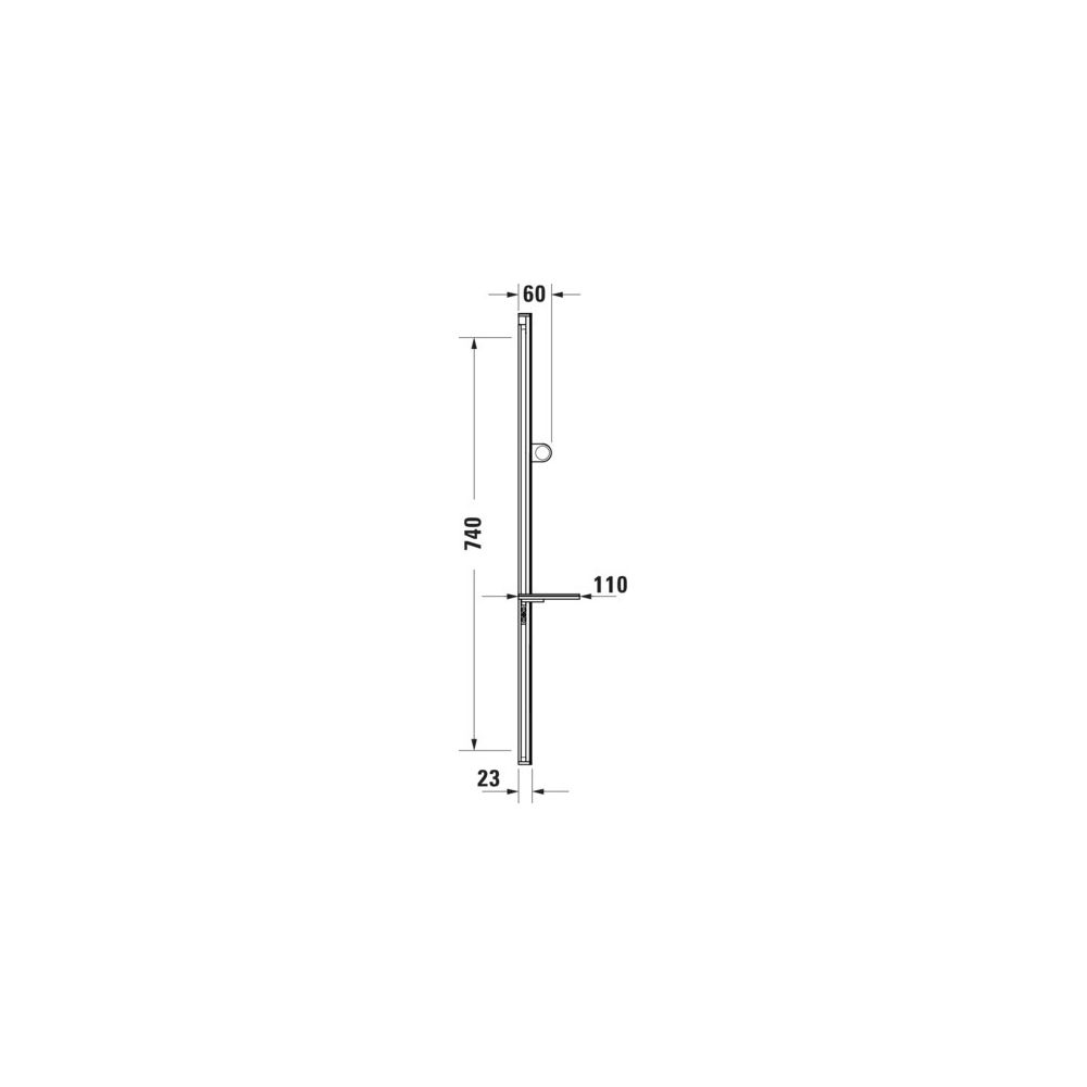 Duravit Brausestange mit Ablage 800mm, Handbrausehalterung höhenverstellbar, Chro... DURAVIT-UV0600015010 4067116374919 (Abb. 3)