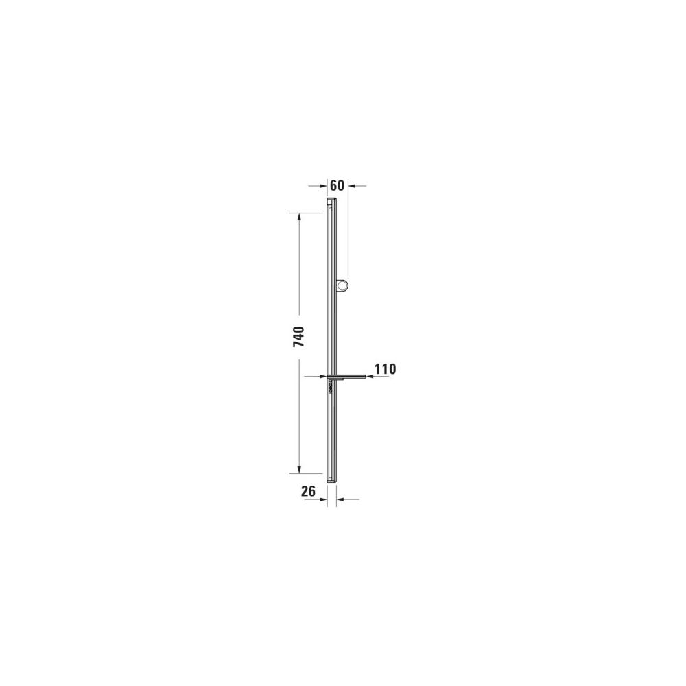 Duravit Brausestange mit Ablage 800mm, Handbrausehalterung höhenverstellbar, Chro... DURAVIT-UV0600015005 4067116374902 (Abb. 2)