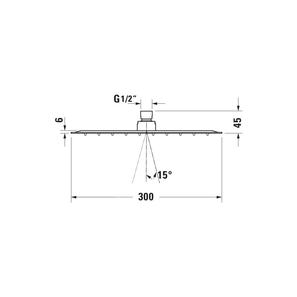 Duravit Kopfbrause Edelstahl gebürstet Edelstahl Eckig 300x300mm 26l/min Rain Dec... DURAVIT-UV0660031070 4067116374872 (Abb. 2)