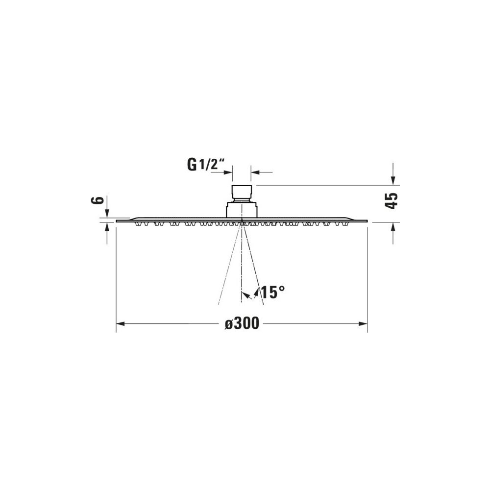 Duravit Kopfbrause Gold poliert Edelstahl Rund d. Kopfbrause 300mm 25 5l/min Rain... DURAVIT-UV0660020034 4067116374858 (Abb. 2)