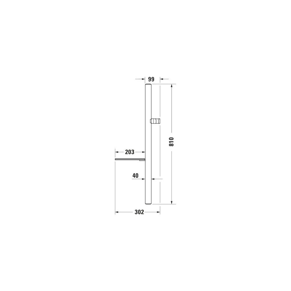 Duravit Brausestange mit Ablage 800mm, Handbrausehalterung höhenverstellbar, Chro... DURAVIT-UV0600015005 4067116374902 (Abb. 3)