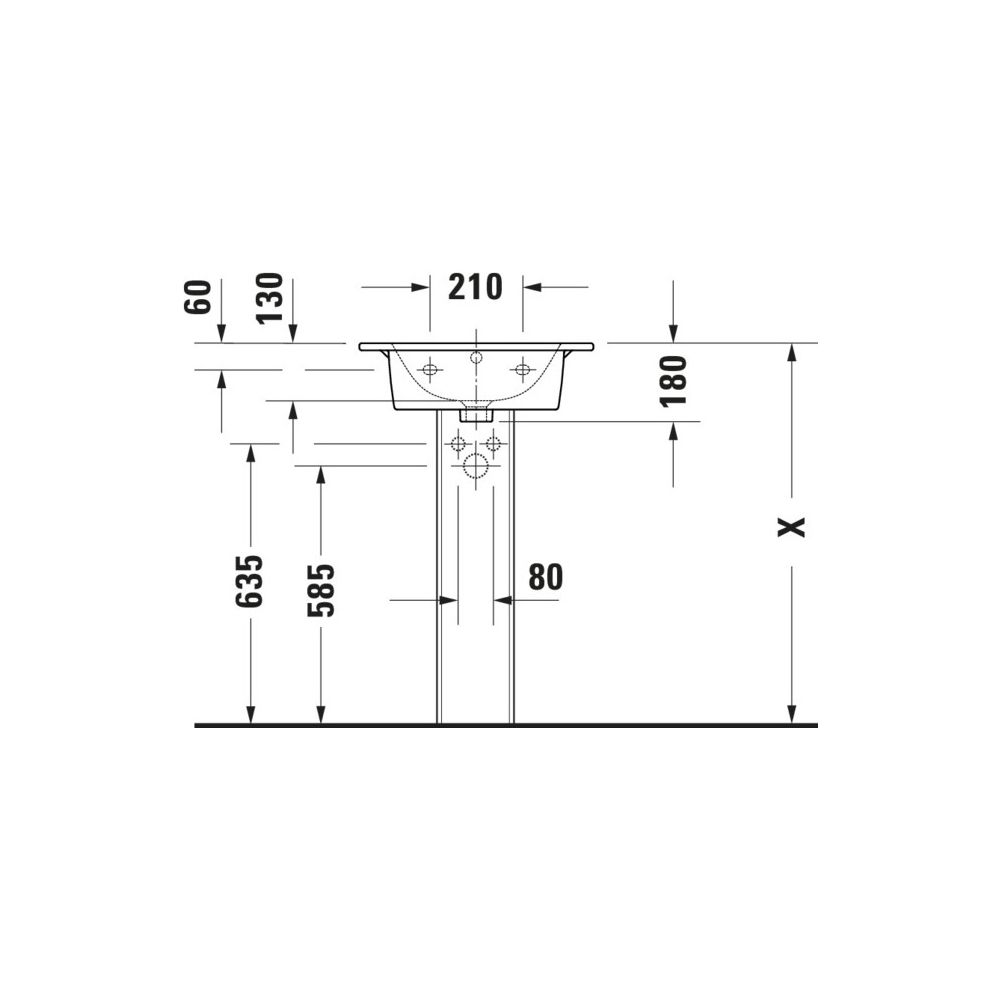 Duravit ME by Starck Waschtisch 430x530x180mm WonderGliss Weiß Hochglanz, Rechteck... DURAVIT-23365300001 4063382002082 (Abb. 9)