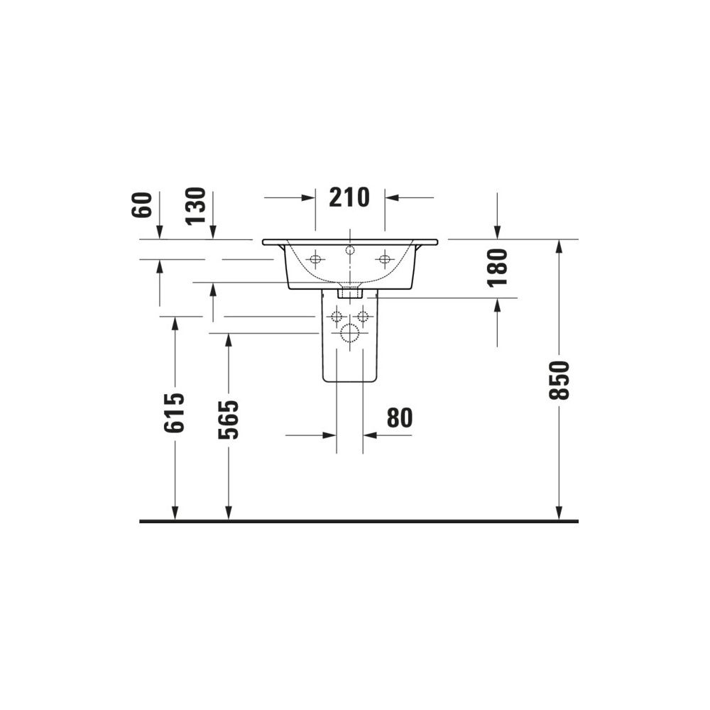 Duravit ME by Starck Waschtisch 430x530x180mm WonderGliss Weiß Hochglanz, Rechtec... DURAVIT-23365300001 4063382002082 (Abb. 12)