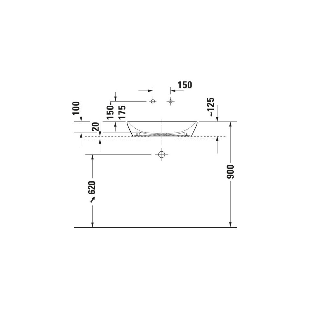 Duravit D-Neo Aufsatzbecken 600mm, Weiß Hochglanz, Rechteckig, ohne Überlauf... DURAVIT-2397600070 4067116346756 (Abb. 2)