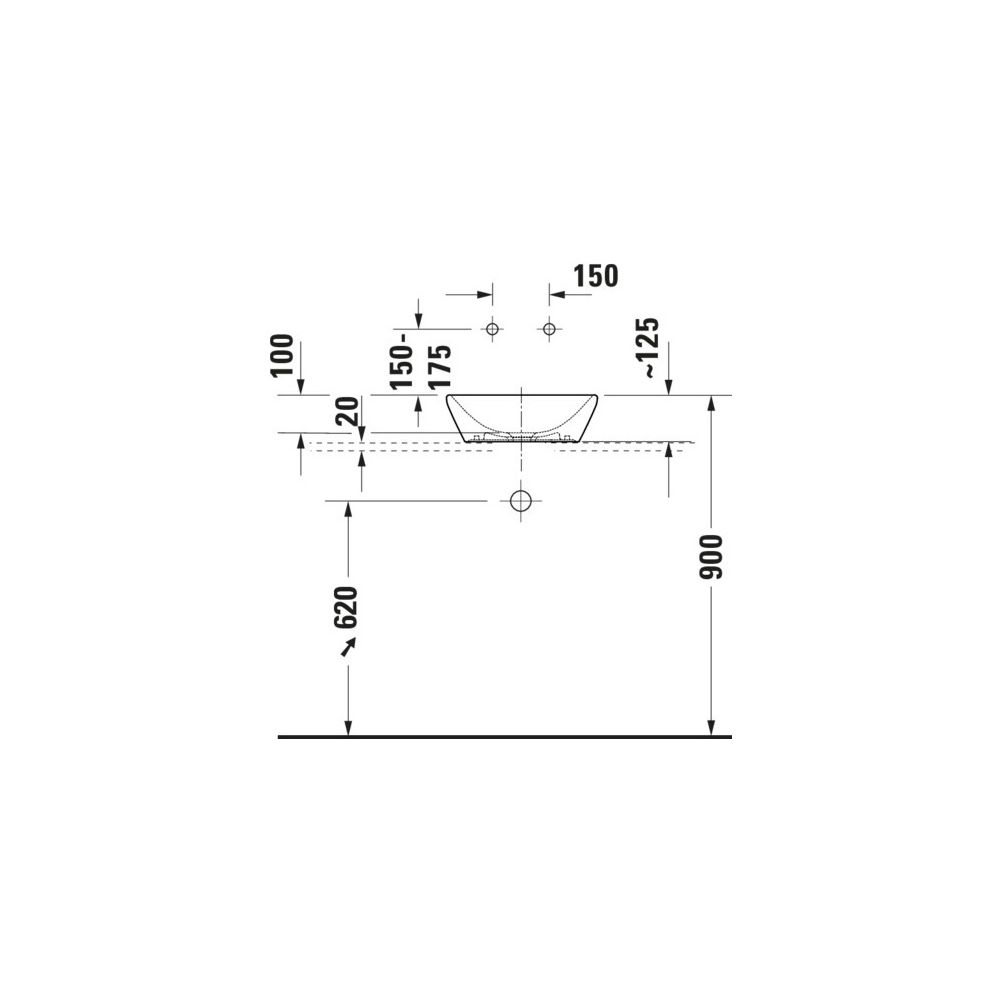 Duravit D-Neo Aufsatzbecken 400mm, Weiß Hochglanz, Quadratisch, ohne Überlauf... DURAVIT-2397400070 4067116345254 (Abb. 2)