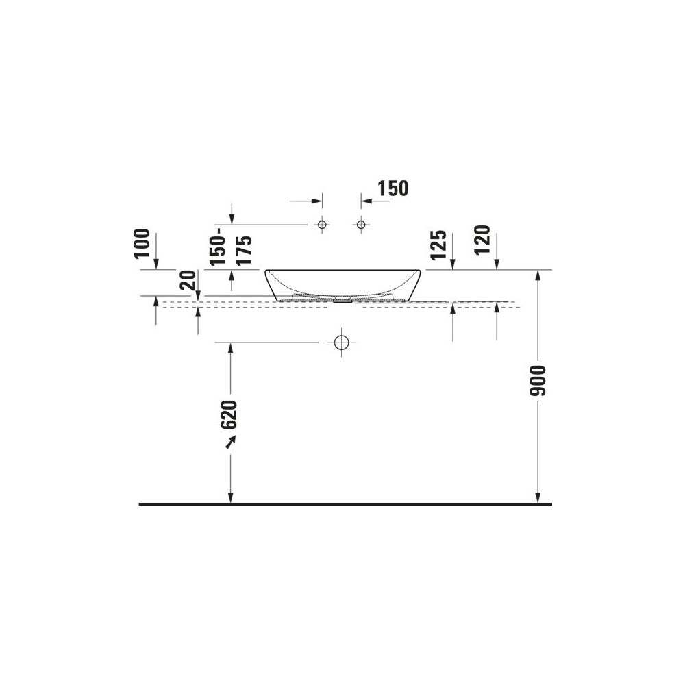 Duravit D-Neo Aufsatzbecken 600mm, Weiß Hochglanz, HalbOval, ohne Überlauf und HLB... DURAVIT-2372600070 4063382136022 (Abb. 9)