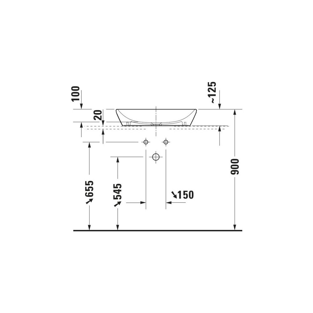 Duravit D-Neo Aufsatzbecken 600mm, Weiß Hochglanz, Rechteckig, ohne Überlauf... DURAVIT-2397600070 4067116346756 (Abb. 6)