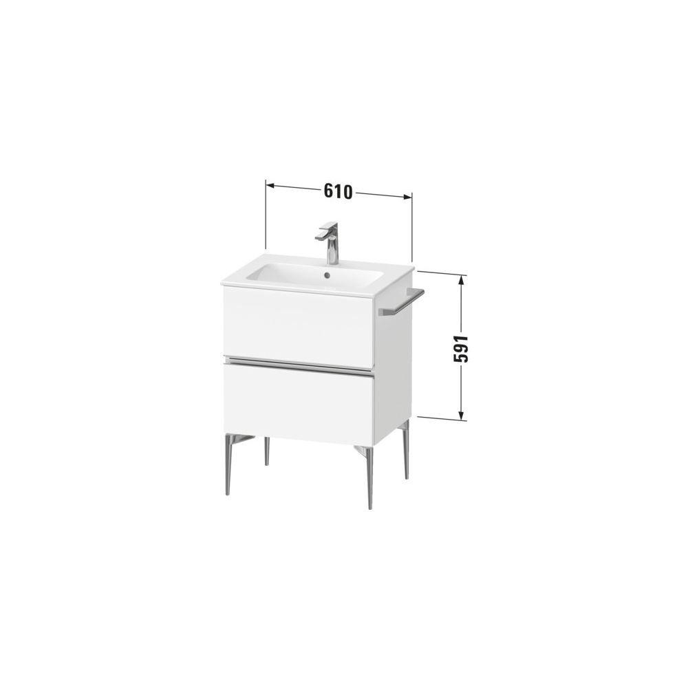 Duravit Sivida Waschtischunterbau bodenstehend 477x610x591mm, Nusb.Matt, Griff... DURAVIT-SV4643010790000 4067116390919 (Abb. 2)