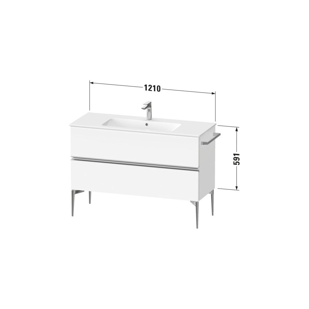 Duravit Sivida Waschtischunterbau bodenstehend 477x1210x591mm, Mattweiß, Griff... DURAVIT-SV4646010180000 4067116392180 (Abb. 2)