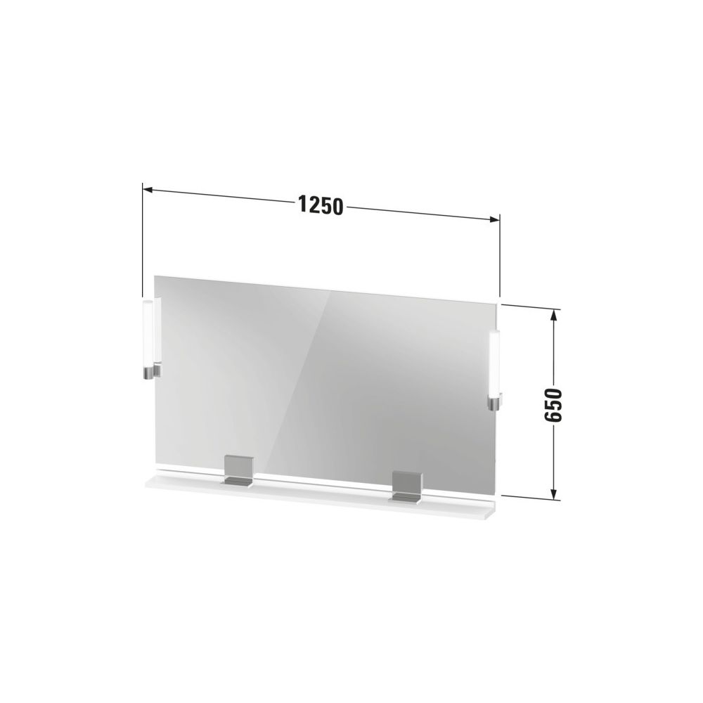 Duravit Sivida Spiegel Wandmontage 36x1250x650mm Eiche Marmoriert LED 9W Betät... DURAVIT-SV7424010550000 4067116407778 (Abb. 2)