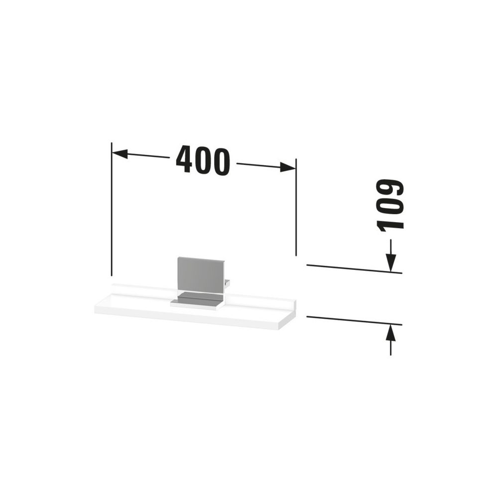 Duravit Sivida Spiegel-Ablage 400x115x35mm Chrom/Eiche Marmoriert Matt ohne Ko... DURAVIT-SV7430010550000 4067116411317 (Abb. 2)