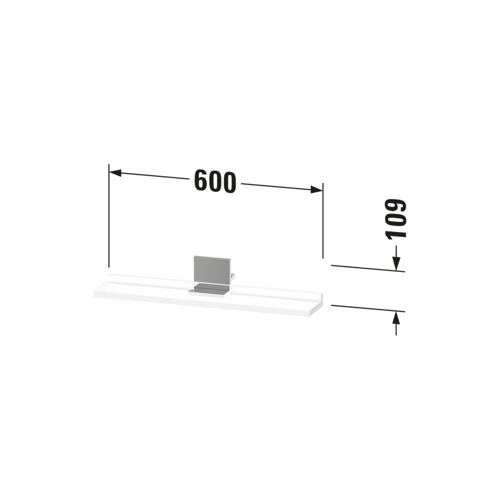 Duravit Sivida Spiegel-Ablage 600x115x35mm Chrom/Graphit Matt ohne Konsolenträ... DURAVIT-SV7431010490000 4067116411812 (Abb. 2)
