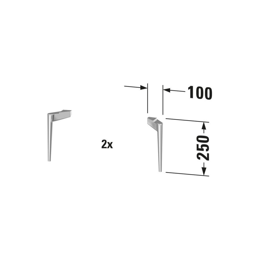 Duravit Sockelfuß Sivida 100x30x250mm 2er Set, Dia für Serie Sivida bodenstehe... DURAVIT-SV90520BDBD0000 4067116399325 (Abb. 2)