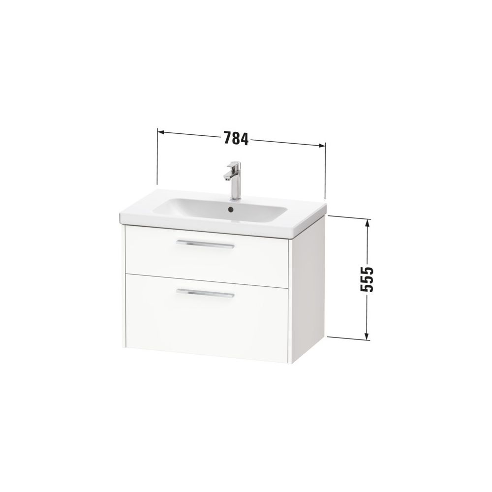 Duravit D-Code Waschtischunterbau wandh. 460x784x555mm, Graphit Matt, 1 Auszug... DURAVIT-DC4672010490000 4067116371987 (Abb. 2)
