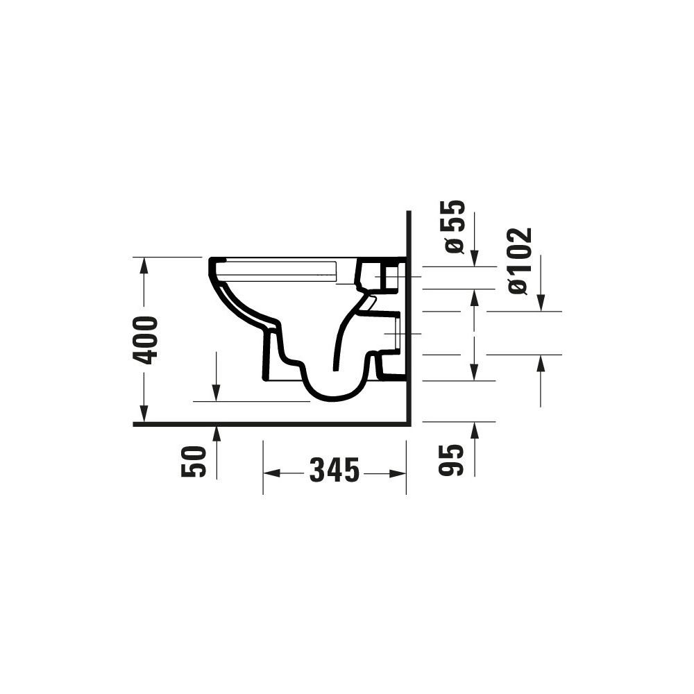 Duravit No.1 Wand-WC 480x365x400mm, Weiß Hochglanz, 4,5l, Tiefspüler, rimless, waag... DURAVIT-2575090000 4053424912387 (Abb. 5)