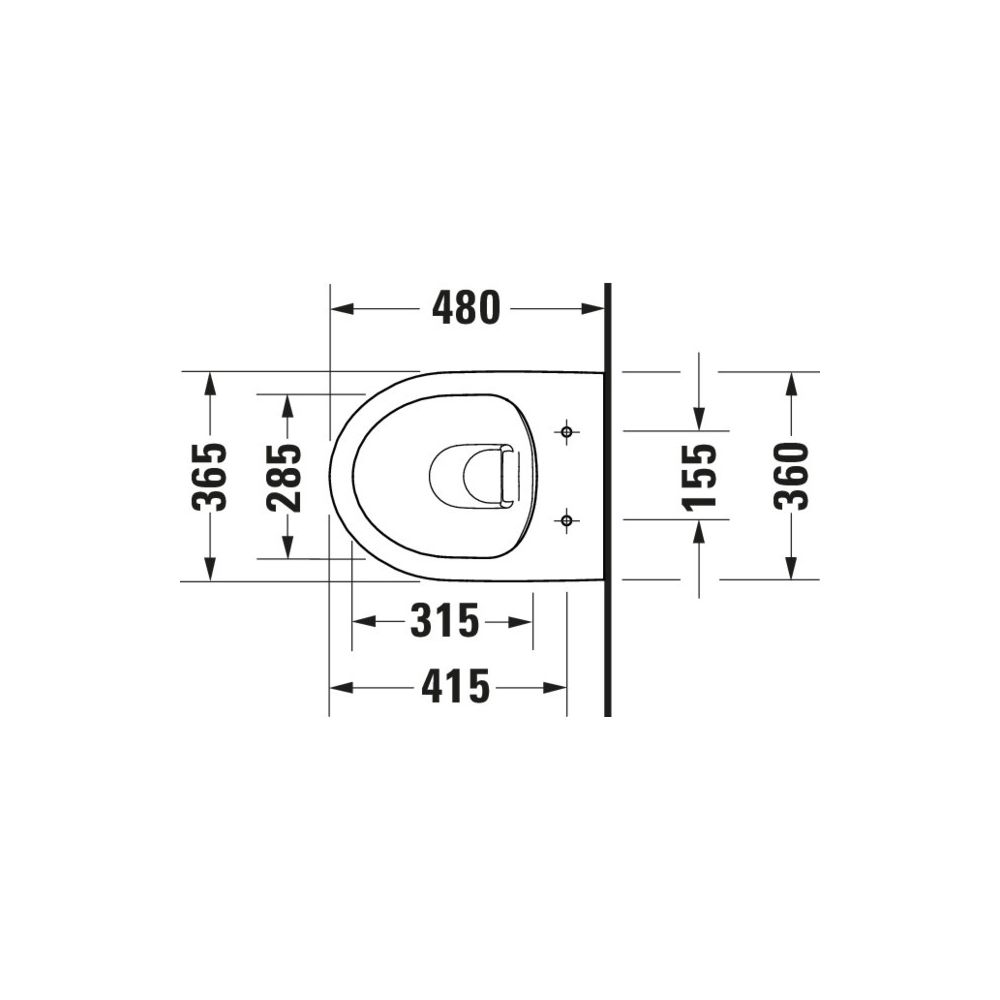 Duravit No.1 Wand-WC 480x365x400mm, Weiß Hochglanz, 4,5l, Tiefspüler, rimless, waag... DURAVIT-2575090000 4053424912387 (Abb. 7)