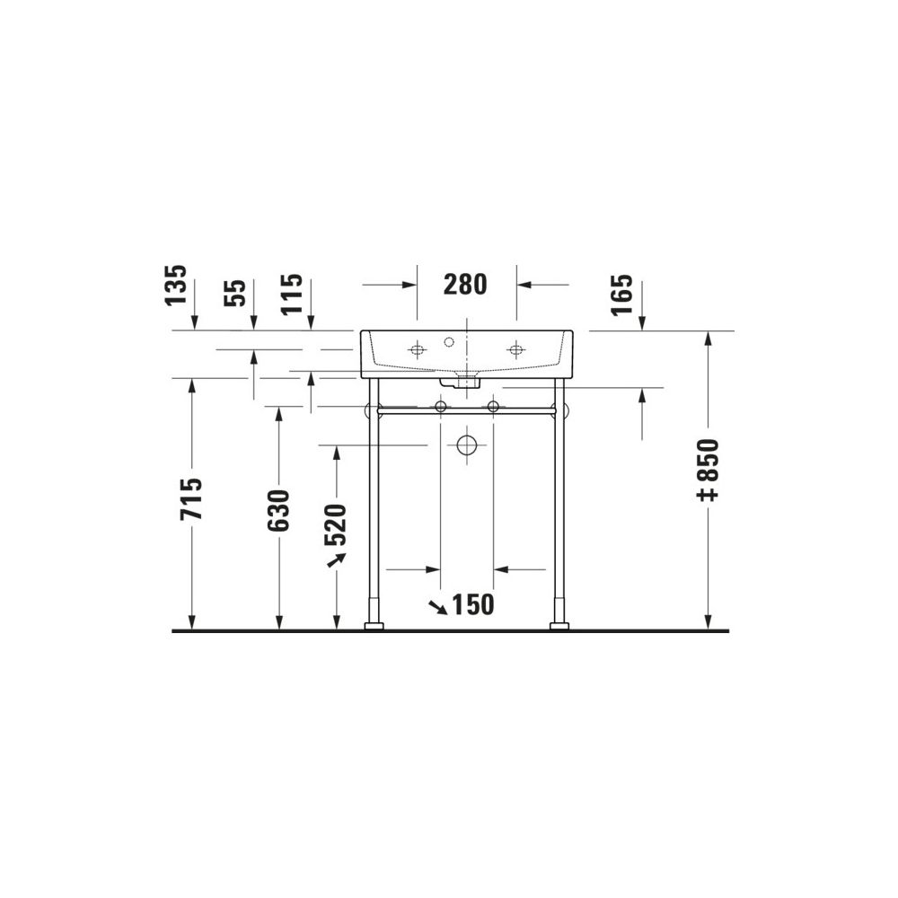 Duravit Vero Air Waschtisch 400x600x160mm, Compact, Weiß Hochglanz, Rechteckig, 1 H... DURAVIT-2368600000 4063382007407 (Abb. 3)