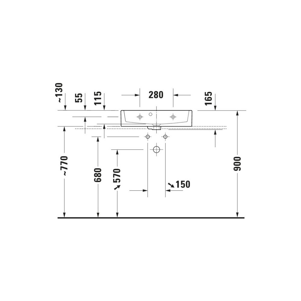 Duravit Vero Air Waschtisch 400x600x160mm, Compact, Weiß Hochglanz, Rechteckig, 1 H... DURAVIT-2368600000 4063382007407 (Abb. 5)