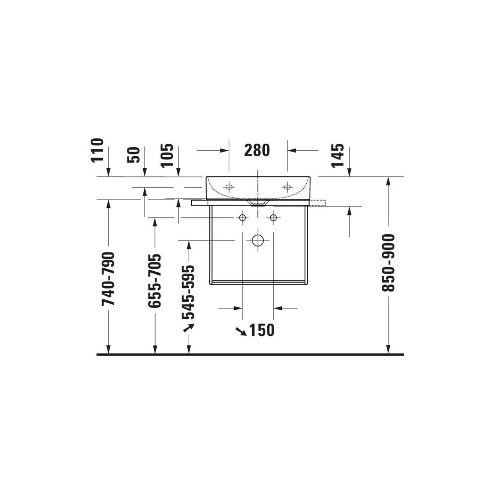 Duravit DuraSquare Waschtisch 400x500x145mm Compact WonderGliss Weiß Hochglanz, Re... DURAVIT-23565000701 4063382007254 (Abb. 3)