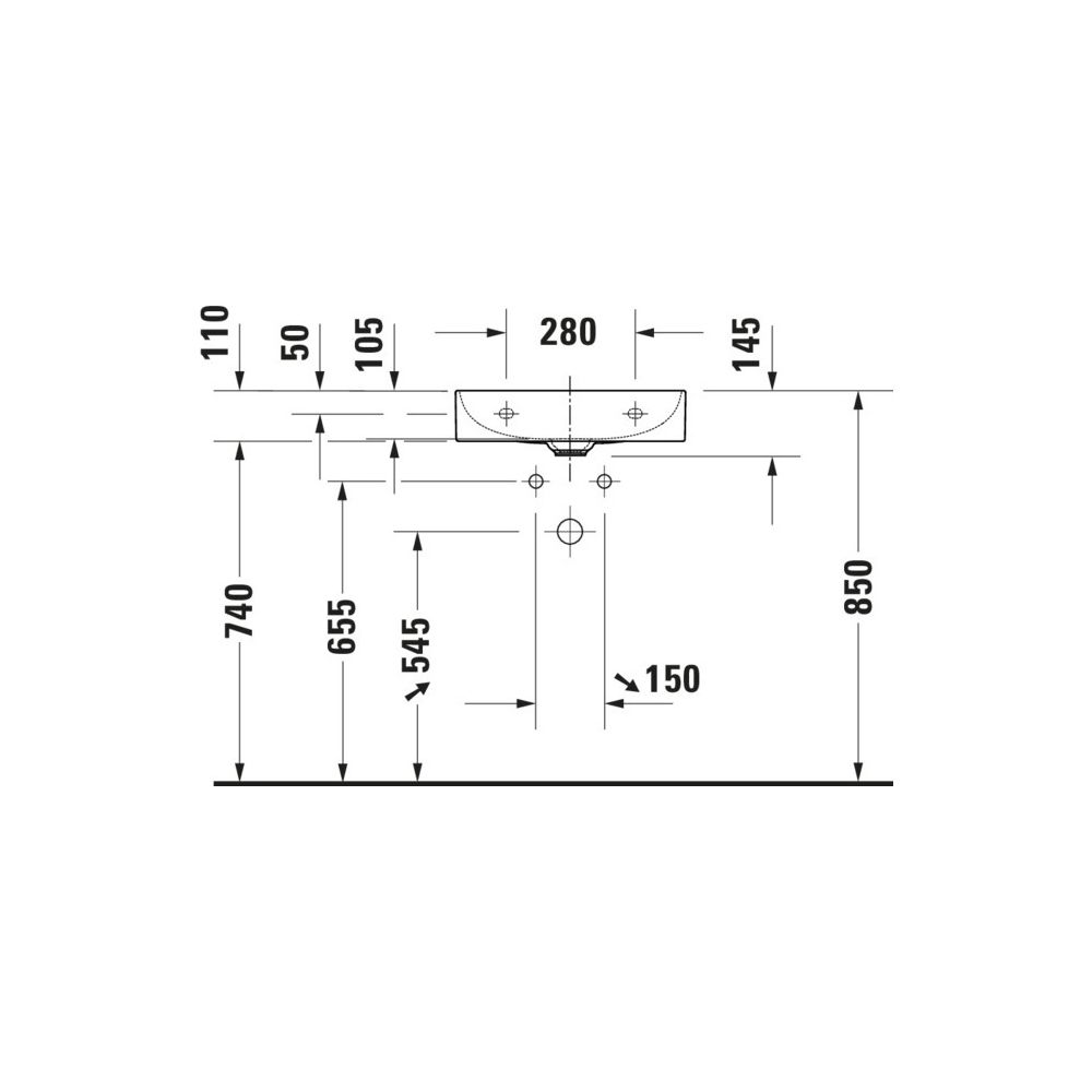 Duravit DuraSquare Waschtisch 400x500x145mm Compact WonderGliss Weiß Hochglanz, Re... DURAVIT-23565000701 4063382007254 (Abb. 6)