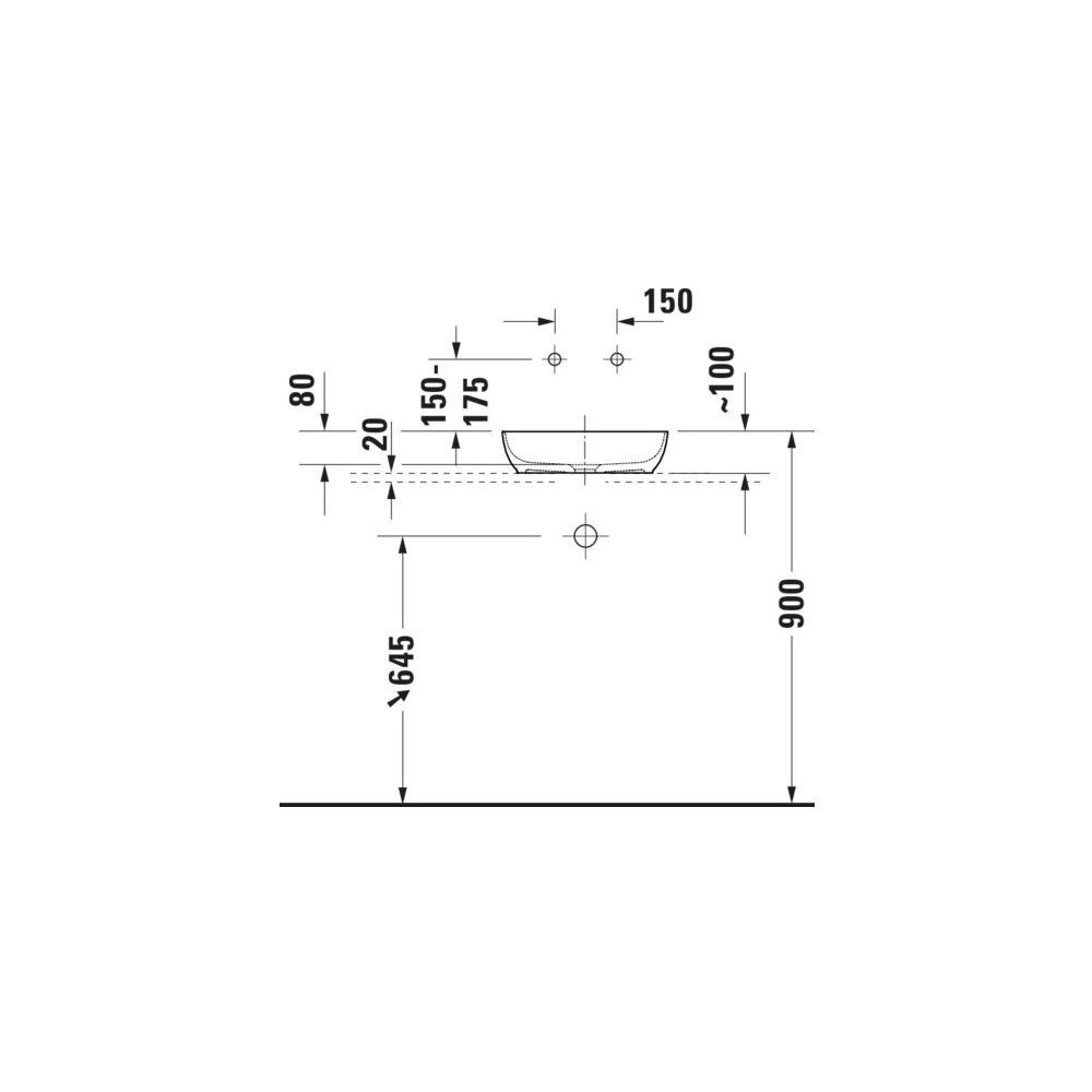 Duravit Sivida Aufsatzbecken mit Konsole 500x1280x123mm Eckig 1 Becken 1 Waschplatz... DURAVIT-268020FH00 4067116431735 (Abb. 2)