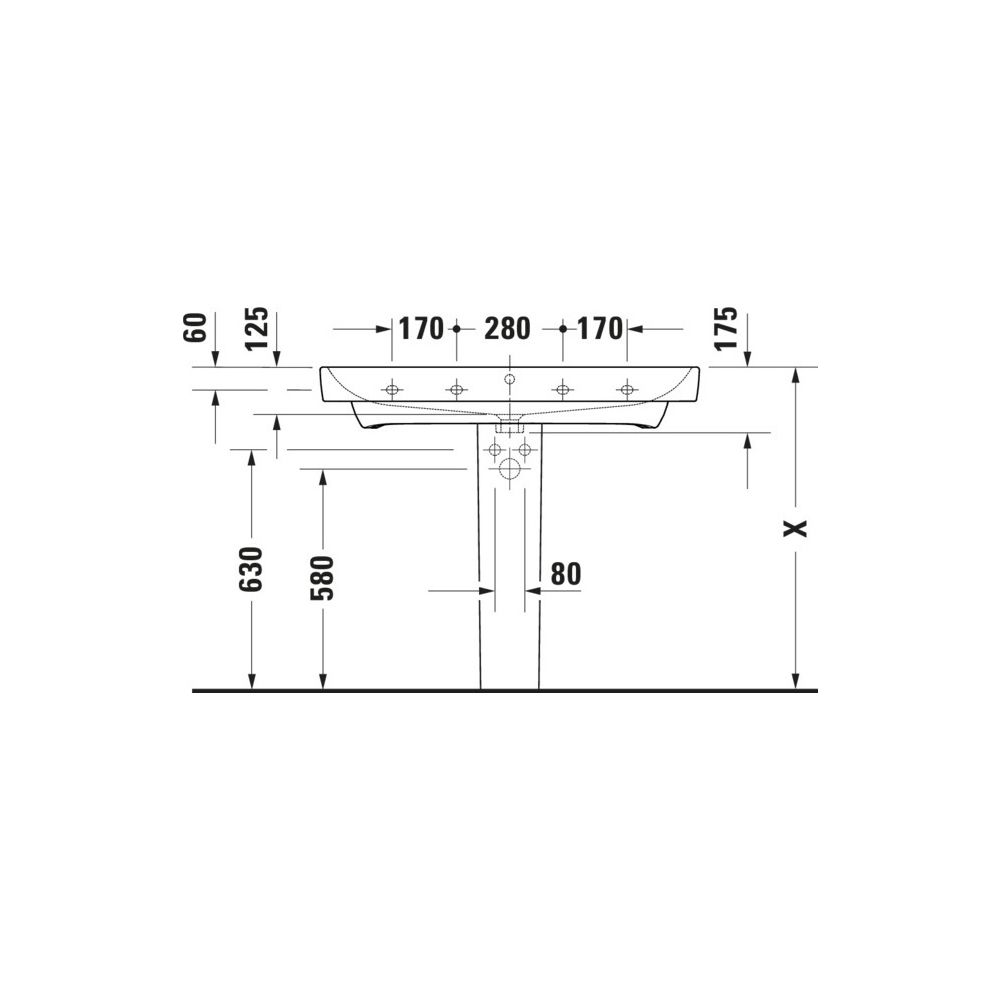 Duravit No.1 Waschtisch 460x1000x173mm wandhäng., Weiß Hochglanz, Rechteckig, 1 Wa... DURAVIT-23751000002 4067116994384 (Abb. 4)