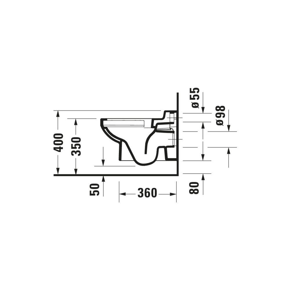 Duravit No.1 Wand-WC 480x325x345mm, Weiß Hochglanz, 4,5l, Tiefspüler, rimless, waag... DURAVIT-2574090000 4053424701639 (Abb. 6)